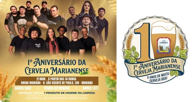 Imagem do 1º Aniversário da Cerveja Marianense - 5 anos de história
