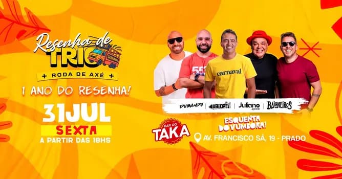 Imagem do 1 ano do Resenha de Trio - Roda de Axé - Aquecimento do Vumbora