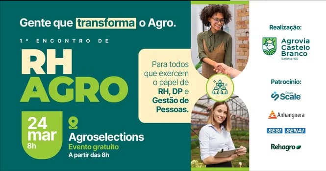 Imagem do 1º Encontro de RH do Agro: Estratégias para Escalar sua Gestão de Pessoas