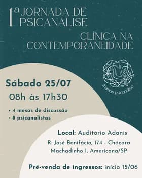 Imagem do 1º Jornada de Psicanálise: clínica na contemporaneidade