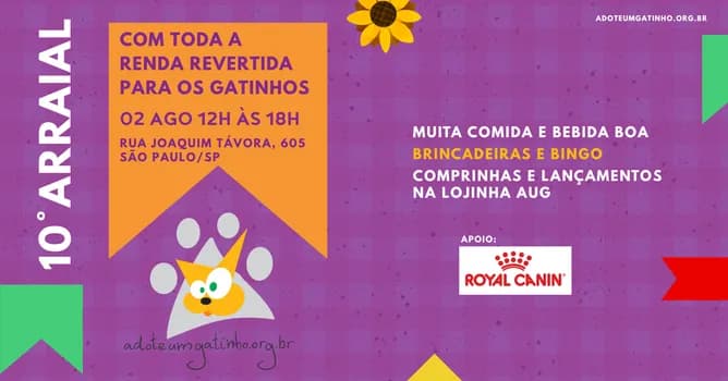Imagem do 10.º Arraial da Adote um Gatinho
