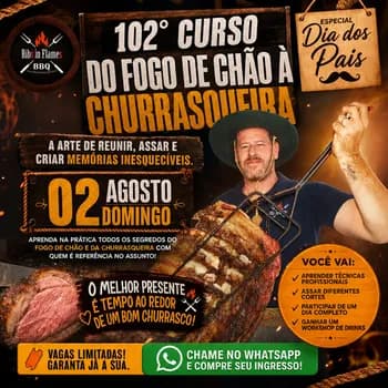 102° CURSO DE CHURRASCO DO FOGO DE CHÃO À CHURRASQUEIRA!! RIBS IN FLAMES! em Diadema