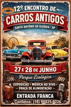 12* Encontro de Carros Antigos de Santo Antônio da Alegria em Santo Antônio da Alegria