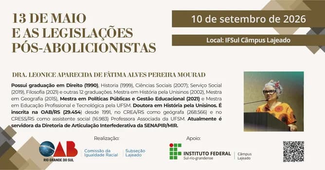 Imagem do 13 de maio e as legislações pós-abolicionistas