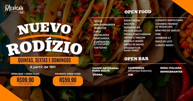 Imagem do 18H SEXTA | RODÍZIO COMPLETO OPEN FOOD & OPEN BAR + RODADAS DUPLAS c/ DJs