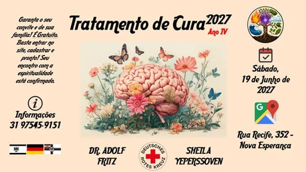 Imagem do 19 JUN 2027 - 4º Tratamento de Cura Espiritual {com Dr. Adolph Fritz/Sheila Yeperssoven}