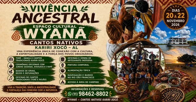 Imagem do 2ª VIVÊNCIA ANCESTRAL ESPAÇO CULTURAL WYANÃ Cantos Nativos Kariri Xocó /AL