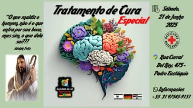 20 JUN 2026 - 3º Tratamento de Cura Espiritual {com Dr. Adolph Fritz/Sheila Yeperssoven} em Belo Horizonte