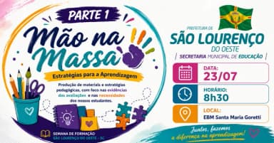 23/07 - Matutino : Oficinas Pedagógicas na EBMSMG em São Lourenço do Oeste