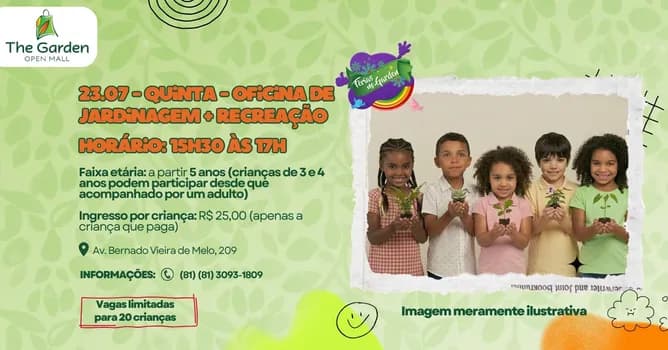 Imagem do 23/07 (quinta) - Oficina de Jardinagem + brincadeiras com a Recrearte