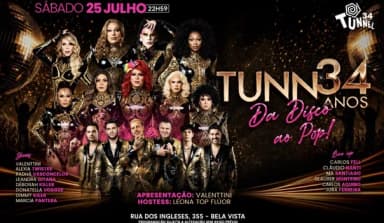 25-07 SABADO ANIVERSARIO TUNNEL 34 ANOS em São Paulo