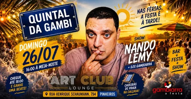 Imagem do 26.07 - QUINTAL DA GAMBI - SHOW: NANDO LEMY