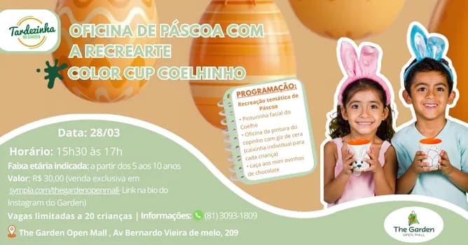 Imagem do 28/03/26 OFICINA DE PÁSCOA + BRINCADEIRAS COM A RECREARTE