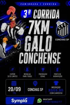 3ª CORRIDA 7KM GALO CONCHENSE em Conchas