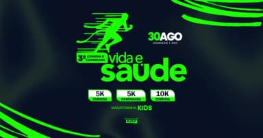 3ª CORRIDA E CAMINHADA VIDA E SAÚDE 5K - 10K. em Ji-Paraná