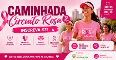 3ª EDIÇÃO - CIRCUITO ROSA PELA VIDA I OUTUBRO ROSA em São Paulo