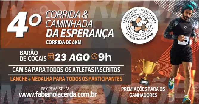 Imagem do 4º CORRIDA E CAMINHADA DA ESPERANÇA