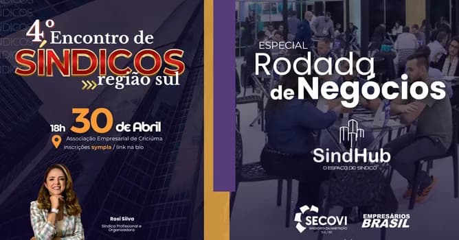 Imagem do 4º Encontro de Síndicos Criciúma - ESPECIAL RODADA DE NEGÓCIOS (30/04/2026)