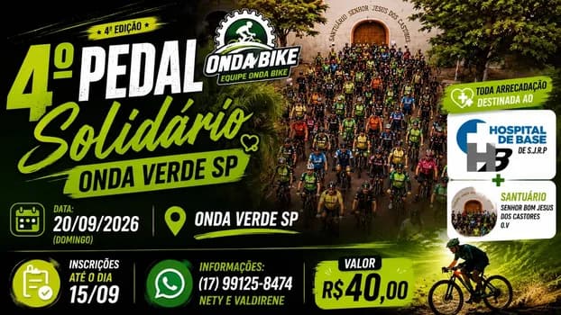 Imagem do 4° Pedal Solidário de Onda Verde -SP