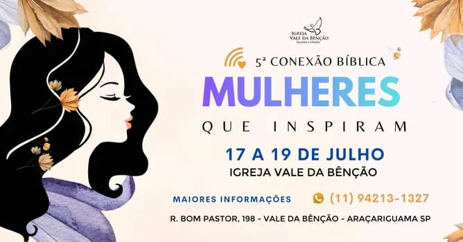 Imagem do 5ª CONEXÃO BÍBLICA MULHERES QUE INSPIRAM - A VIDA NO SECRETO