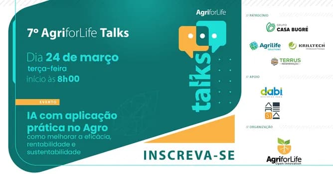 Imagem do 7° AgriforLife Talks - IA com aplicação prática no Agro