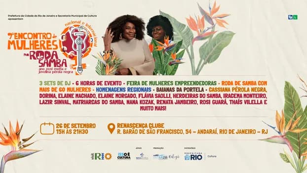 Imagem do 9º Encontro Nacional e Internacional de Mulheres na Roda de Samba - Ano Zezé Motta | RJ