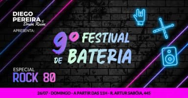 9º Festival de Bateria Drum Room - Especial Rock 80! em São Paulo