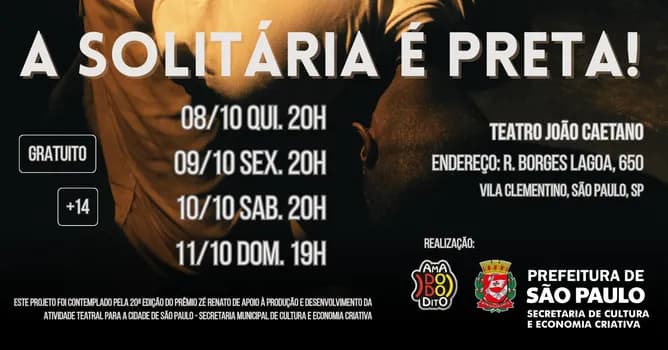 Imagem do A Solitária é Preta!