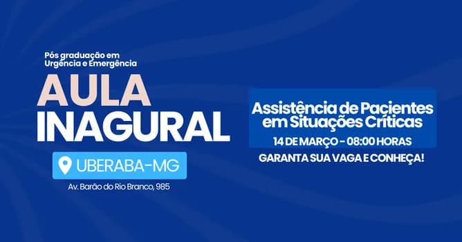 Imagem do ABERTURA DE TURMAS PÓS EM URGÊNCIA E EMERGÊNCIA | UBERABA