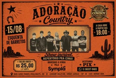 Adoração Country - The Saloon Cowboy em Embu-Guaçu