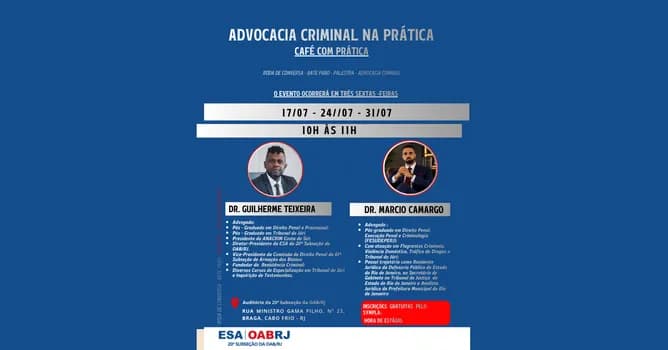 Imagem do ADVOCACIA CRIMINAL NA PRÁTICA - CAFÉ COM PRÁTICA