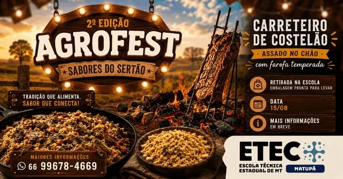 Imagem do AgroFest 2º Edição: "Sabores do Sertão" - Carreteiro de Costelão