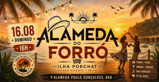 Imagem do Alameda do Forró * 16.08 - 16h * Ilha Porchat DOMINGO
