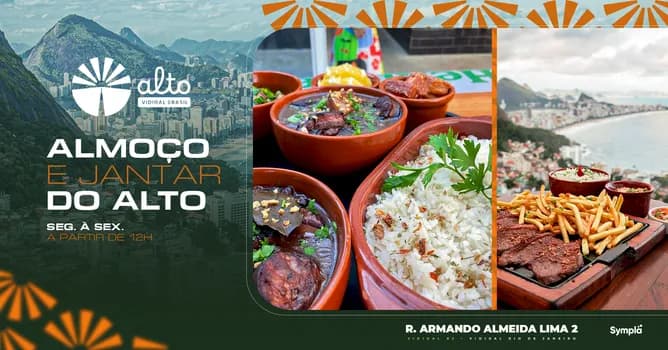 Imagem do ALMOÇO E JANTAR NO ALTO VIDIGAL BRASIL 07 á 11-12