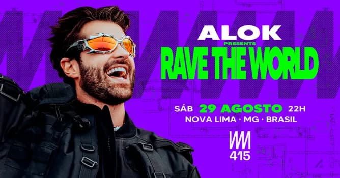 Imagem do Alok apresenta Rave The World no Club415