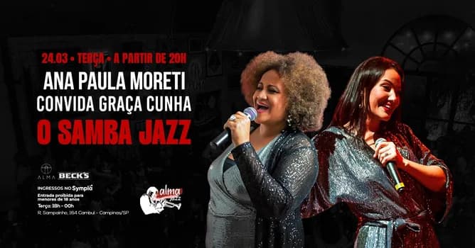 Imagem do ANA PAULA MORETI CONVIDA GRAÇA CUNHA NO ALMA CAMPINAS | 24.03