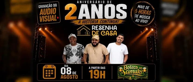 Imagem do Aniversário de 2 Anos Resenha de Casa - A história Continua !