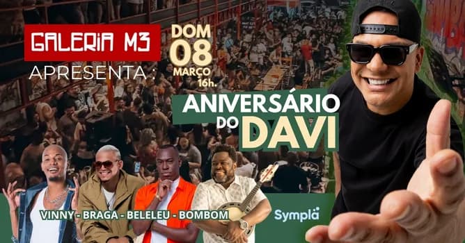 Imagem do ANIVERSÁRIO DO DAVI | GALERIA M3 (08/03) DOMINGO RIO DE JANEIRO