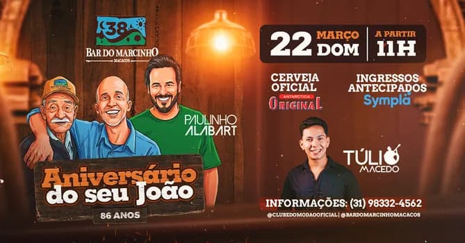 Imagem do Aniversário do Seu João 86 Anos (Bar do Marcinho de Macacos MG)