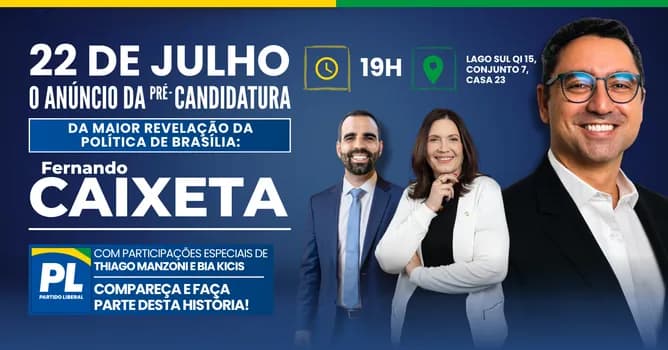 Imagem do Anúncio da Pré-Candidatura de Fernando CAIXETA