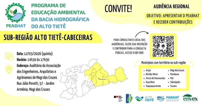 Imagem do Audiência Regional PEABHAT - Sub-região Alto Tietê-Cabeceiras