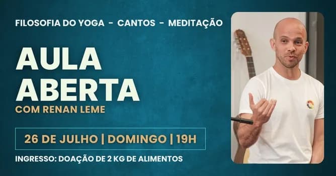 Imagem do AULA ABERTA COM RENAN LEME | Filosofia do Yoga, Cantos e Meditação