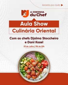 Aula Show Culinária Oriental em Ponta Grossa