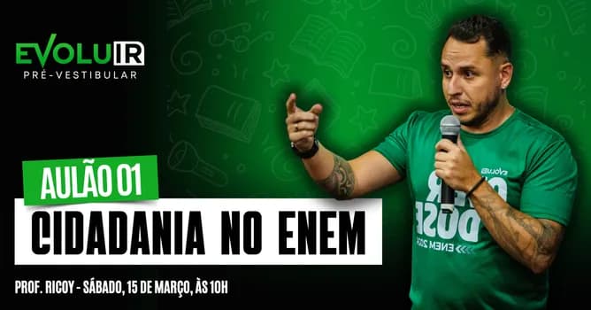 Imagem do Aulão 01 ENEM 2026 - Cidadania na prova de Ciências Humanas