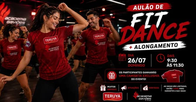 Imagem do Aulão de Fit Dance + Alongamento/ Teruya Perfumaria e Academia Gabiões