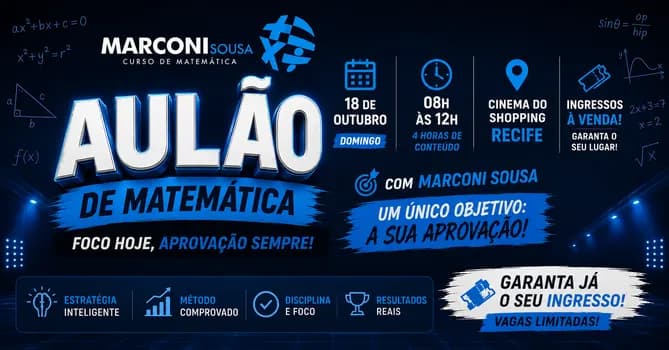 Imagem do Aulão Enem Matemática com Marconi