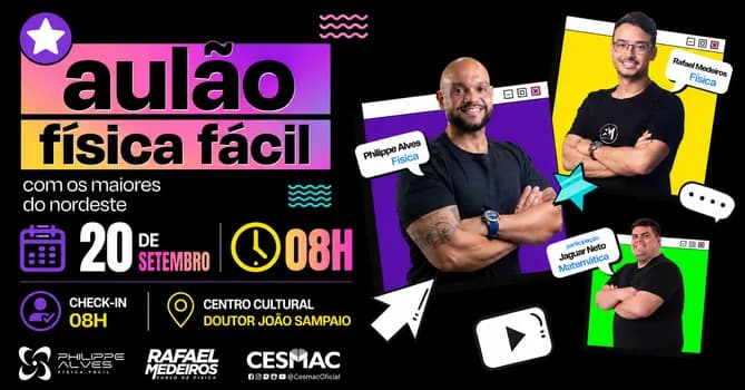 Imagem do Aulão Física Fácil com os MAIORES do Nordeste