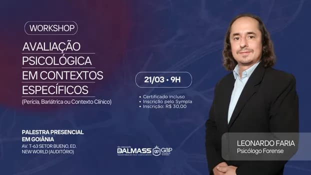 Imagem do Avaliação Psicológica em Contextos Específicos (Perícia, Bariátrica ou Contexto Clínico)