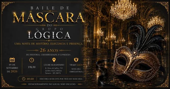 Imagem do Baile de Máscara do Grupo Lógica 26 Anos