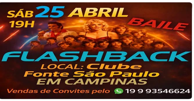 Imagem do Baile FlashBack No Clube Fonte São Paulo Em Campinas, Dia 25 De Abril